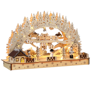 Vánoční LED oblouk CLEMENT, 45x12,5x28cm, přírodní hnědá Vánoční LED oblouk CLEMENT, 45x12,5x28cm, přírodní hnědá