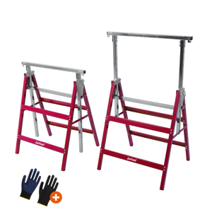 Teleskopické lešenářské kozy DANNY, sada 2 ks, max. 200kg, 60 x 56 x 81-130cm, stříbrná/červená Teleskopické lešenářské kozy DANNY, sada 2 ks, max. 200kg, 60 x 56 x 81-130cm, stříbrná/červená
